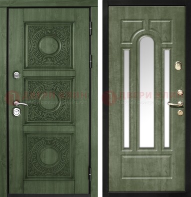 Темная дверь с виноритом и МДФ с зеркалом ДЗ-68 в Волоколамске