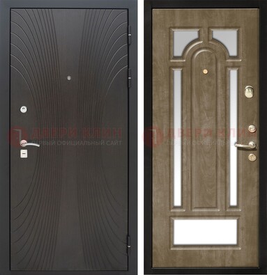 Белая металлическая дверь с МДФ Венге и зеркалом ДЗ-82 в Волоколамске