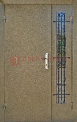 Тамбурная дверь Порошок со стеклом и ковкой ПЛ-20 в Волоколамске